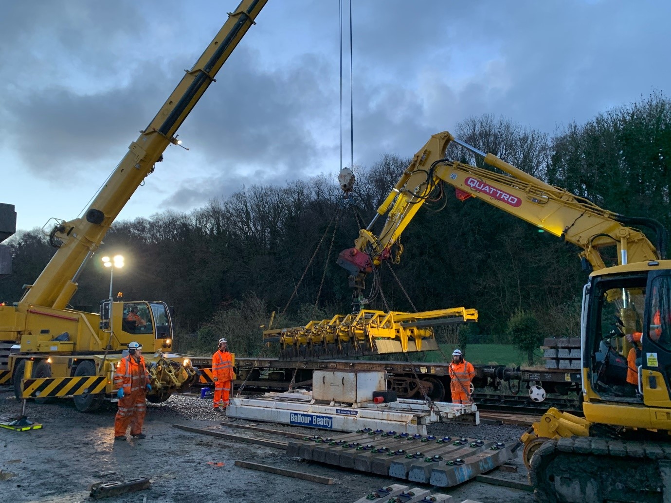 Machinery and staff on site