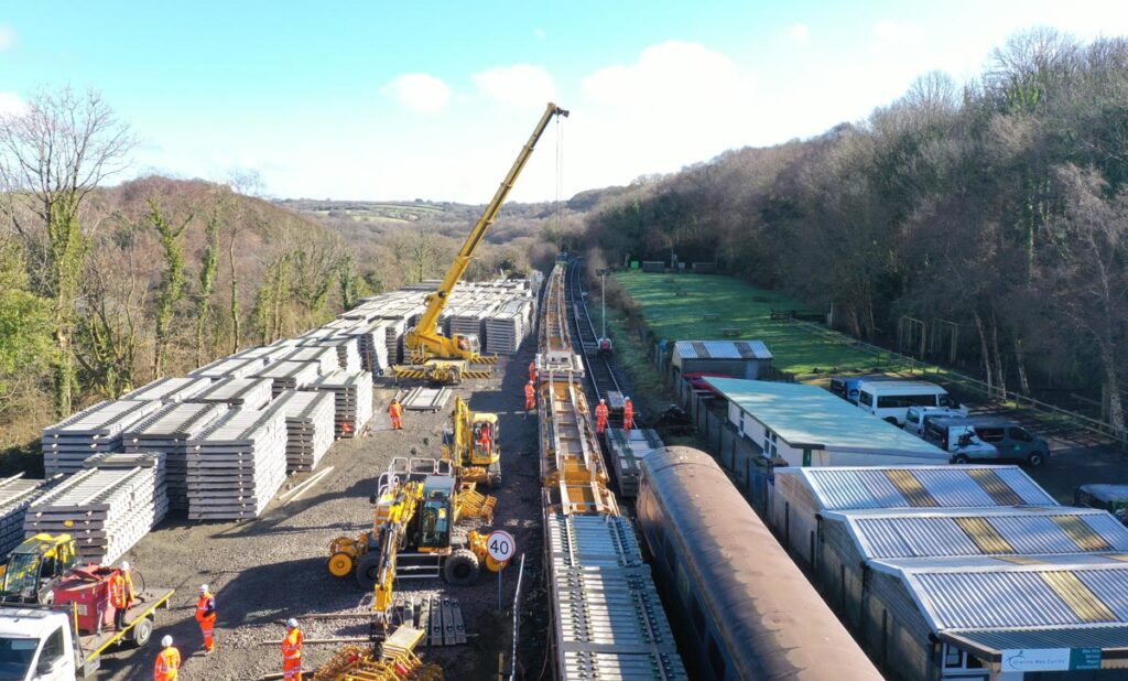 Concrete sleepers on site near Okehampton station