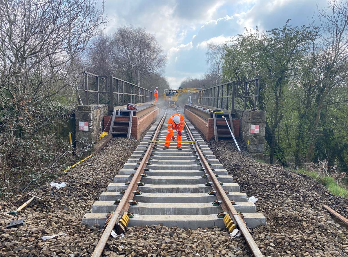 New track on North Tawton bridge