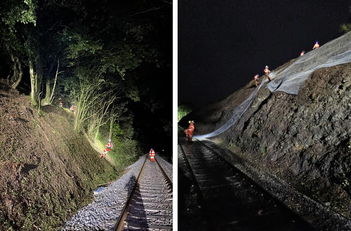 Vegetation clearance and embankment work