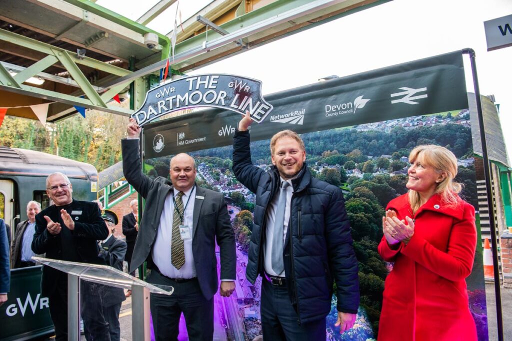 Celebrating at Okehampton station