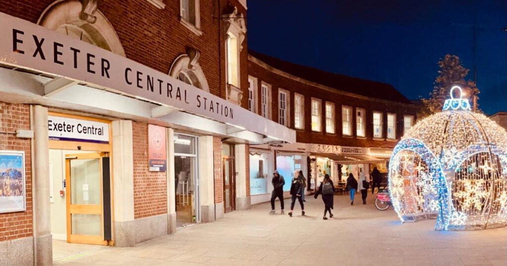 Exeter Central station at Christmas