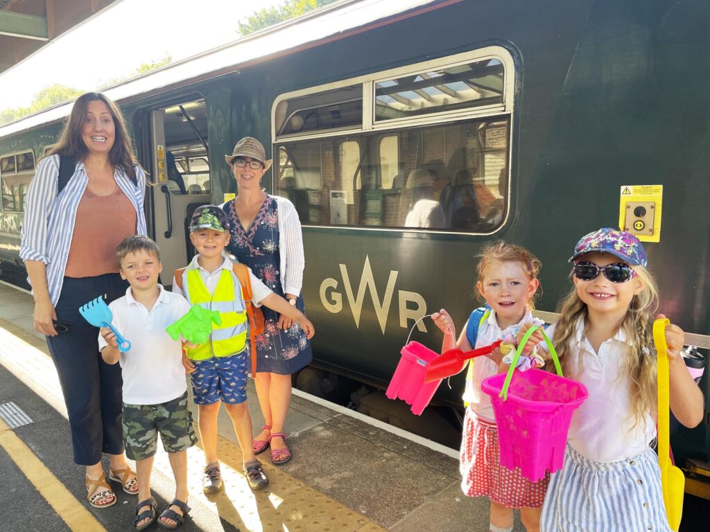 South Tawton Primary School ready to board the train
