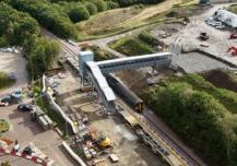 Okehampton Interchange station with footbridge installed